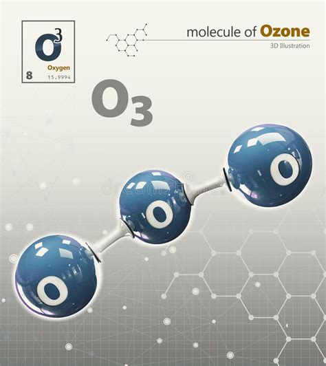 3d Illustration Of Oxygen Molecule Model On Abstract Background Stock ...