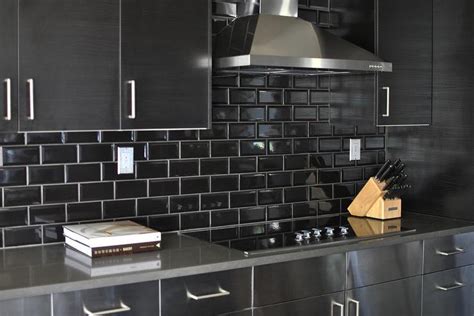 Black Subway Tile Kitchen Backsplash I Hate Being Bored