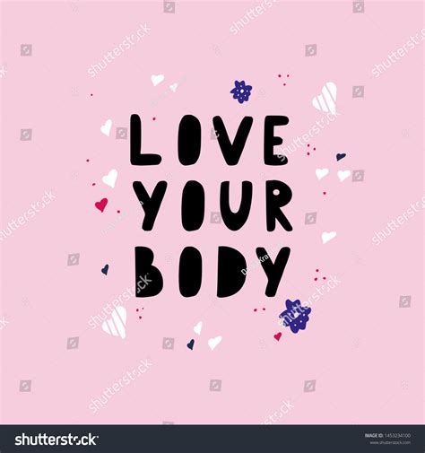 Love Your Body Hand Drawn Vector Stock Vector Royalty Free 1453234100 Shutterstock