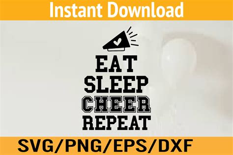 Cheer 2 Eat Sleep Cheer Repeat Black Graphic By Ariadnetms Creative