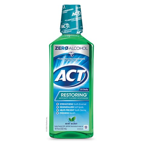 ACT Restoring Anticavity Mouthwash (18 Oz, Mint Burst) - Walmart.com