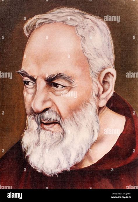 Rome Italy August The Copy Of Portrait Of St Pater Pio In