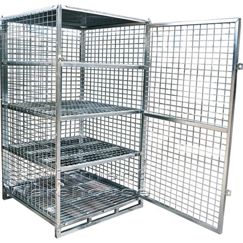 Lockable Shelves Storage Cage Assembled | Material Handling Equipment | Equipment Warehouse