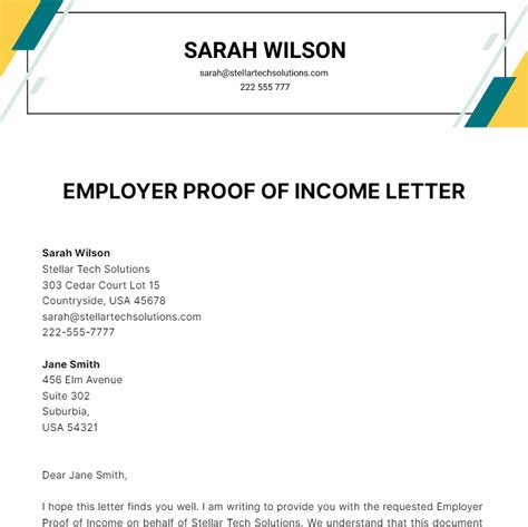 Free Employer Proof Of Income Letter Template Edit Online And Download