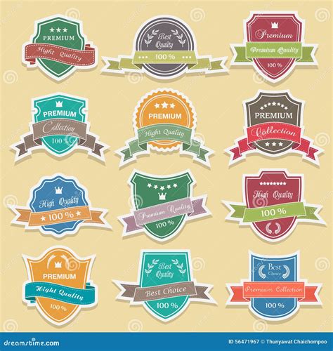 Set Of Premium Quality Labels Sticker Vector Stock Vector