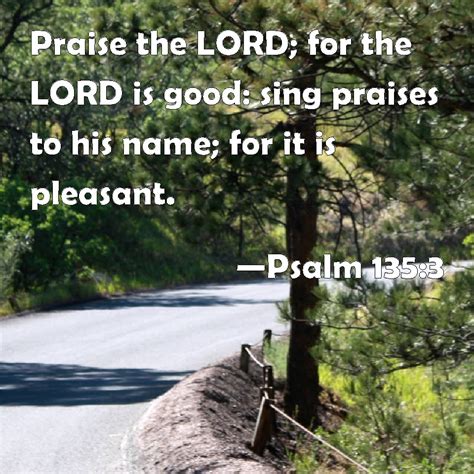 Psalm Praise The Lord For The Lord Is Good Sing Praises To His