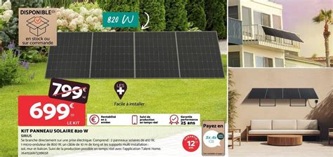 Promo SIRIUS KIT PANNEAU SOLAIRE 820 W chez Bricomarché