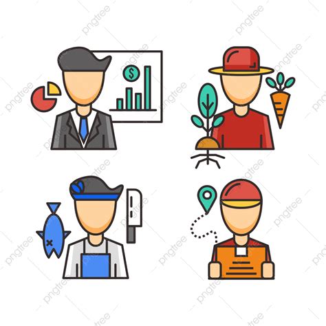 Job And Worker Illustration Collection Design With Transparent Background, Job Illustration ...