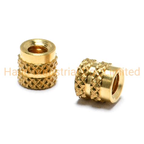 OEM Brass Insert For Plast Hot Melt Double Knurled Brass Insert Nut