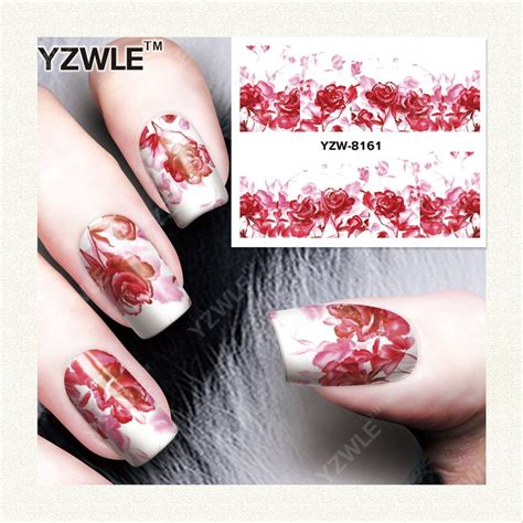 Yzwle 1 Sheet Diy Decals Nails Art Water Transfer Printing Stickers