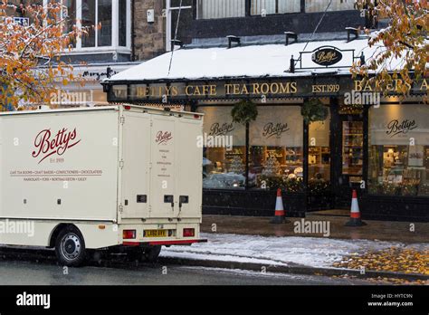 Ilkley West Yorkshire Uk Bettys Delivery Van Is Parked Outside