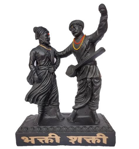 Black Fiber Chhatrapati Shivaji Maharaj Statue For Interior Decor At