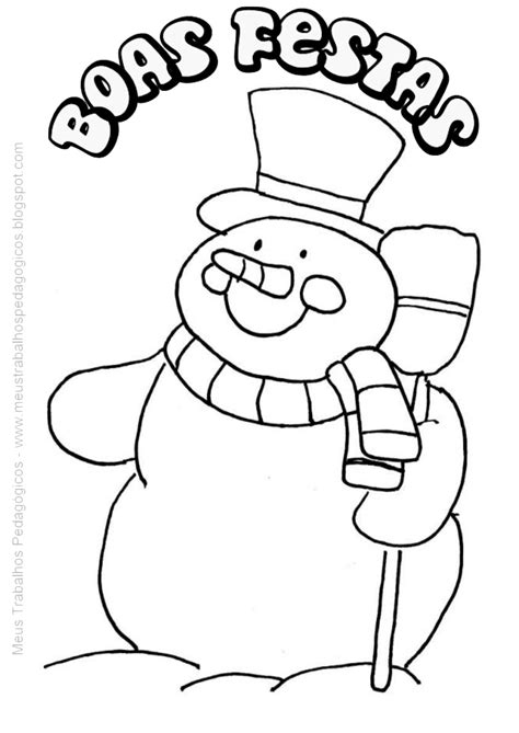 Meus Trabalhos Pedag Gicos Boneco De Neve Para Colorir