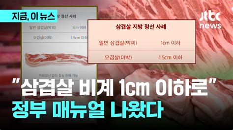 삼겹살 비계 1㎝ 이하로정부 매뉴얼 나왔다｜지금 이 뉴스 Youtube