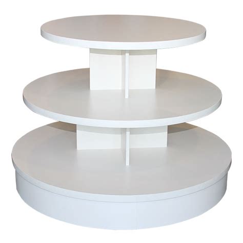 Three Tier-Round Display Table | White Store Table - Creative Store ...