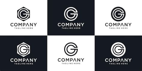 Plantilla de diseño de logotipo mínimo letra g inicial abstracta