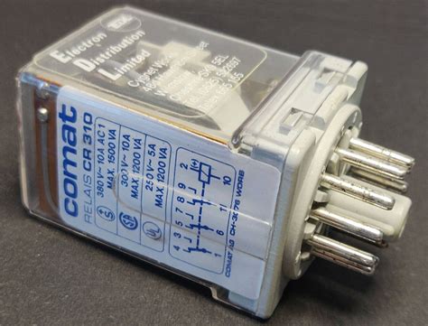 CR310 RELAY 3PDT COMAT RELECO MR COIL 24V DC NOS 5A 250V AC 1 2KVA TEST