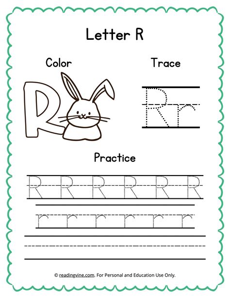 Letter R Tracing Worksheets For Preschool