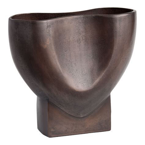 Bronze Metal Abstract Pinched Vase - World Market