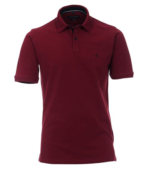 Casa Moda Grote Maat Poloshirt Uni Bordeauxrood Stretch