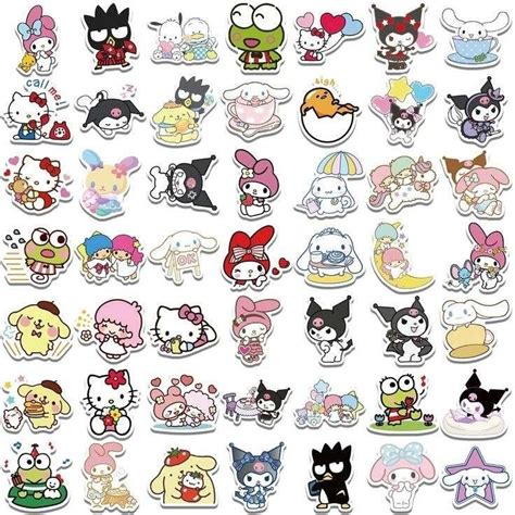 An Assortment Of Cartoon Stickers On A White Background