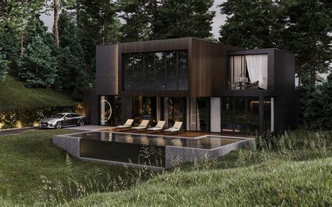 Black House In The Woods United States Villa House In The Woods