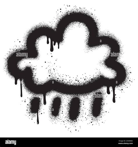 Spray Painted Graffiti Cloud Icon Sprayed Graffiti Cloud Icon With