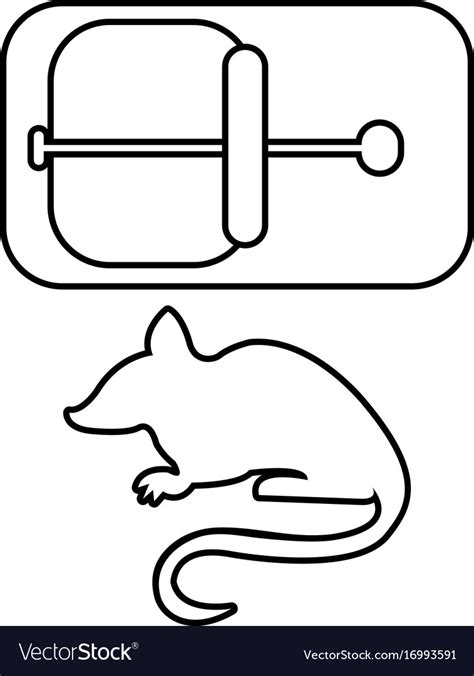 Mousetrap Icon Outline Line Style Royalty Free Vector Image