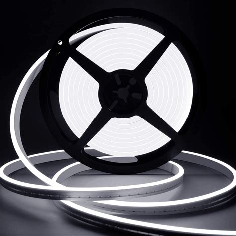 Lamomo Neon Led Strip Light 5m 12v Dimmable White Led Lights 6000k Waterproof Silicone