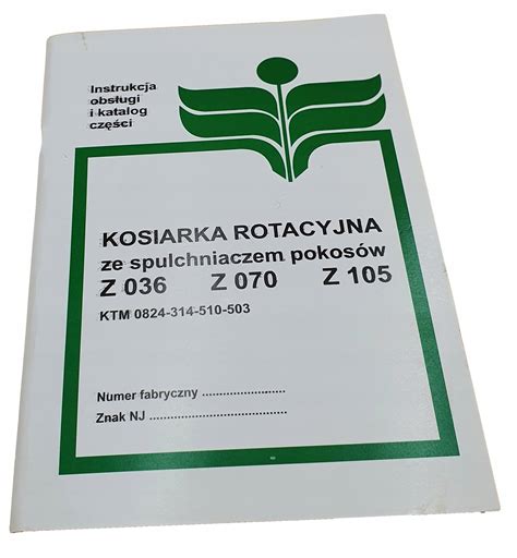 Katalog Instrukcja Obs Ugi Kosiarka Rotacyjna Za Z Z Rog No