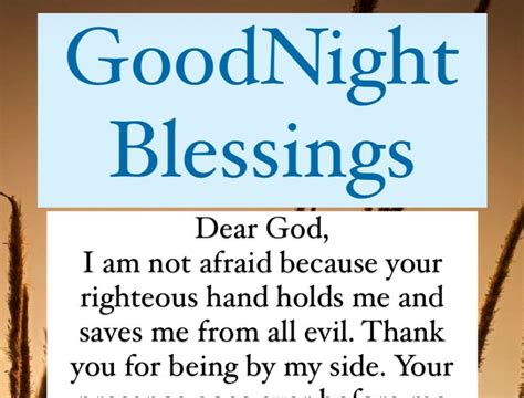 Goodnight Blessings I Will Fear No Evil God Is By My Side