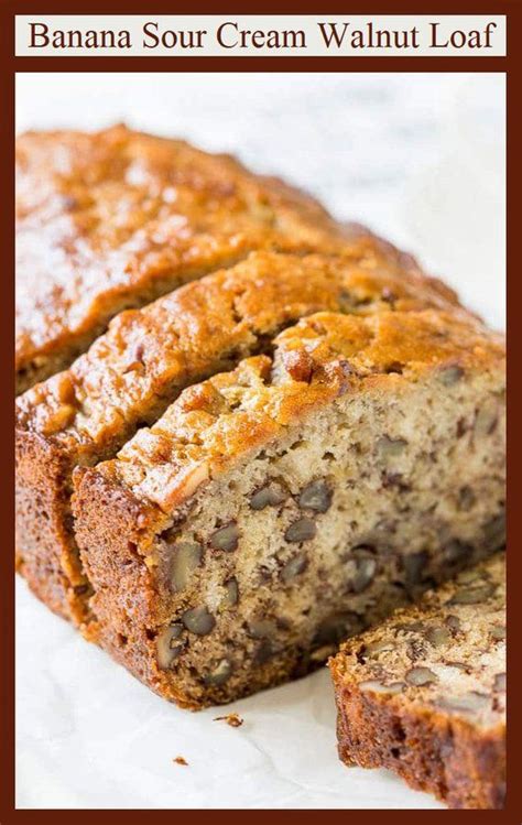 Banana Sour Cream Walnut Bread An Old Fashioned Vintage Recipe Great For Holiday Brunch T