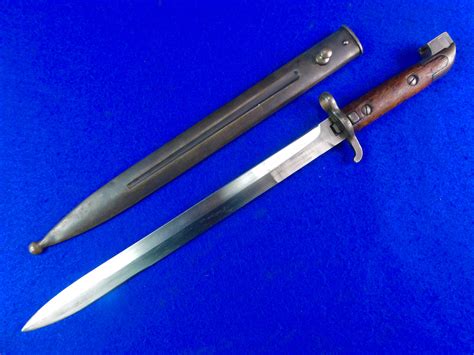 Swedish Sweden Ww2 Mauser Long Bayonet Fighting Knife W Scabbard