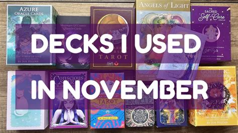 DECKS I USED IN NOVEMBER Tarot Oracle Pairings YouTube