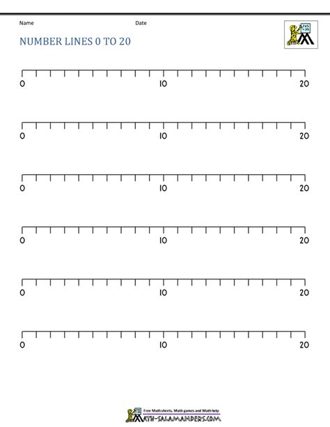 Number Line 0 To 20 Printables