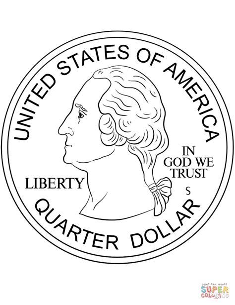 Quarter Coin Coloring Page Free Printable Coloring Pages