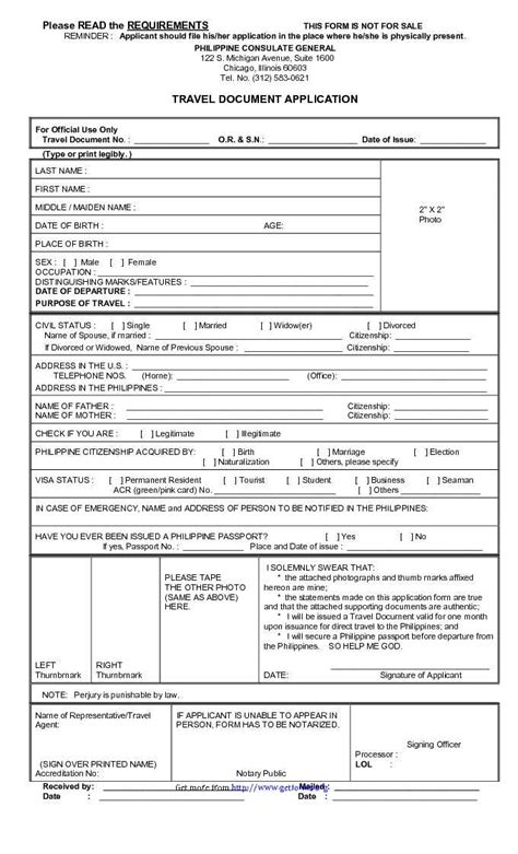 Travel Document Application Form Download Itinerary Template For Free