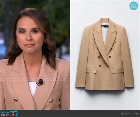 Wornontv Elizabeths Beige Double Breasted Blazer On Good Morning America Elizabeth Schulze