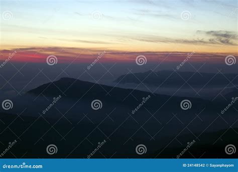 Hazy sky. stock photo. Image of field, morning, plant - 24148542