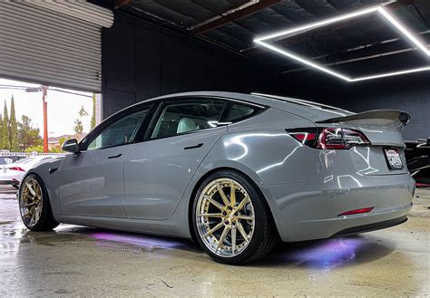 Tesla Model 3 Wrapped Gloss Nardo Grey — Elite Wraps