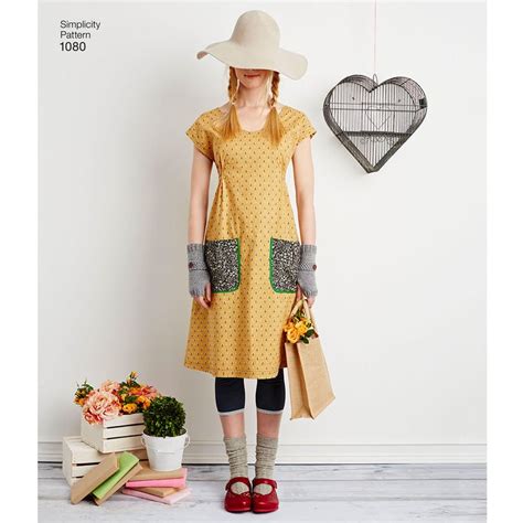 Simplicity 1080 9122 Simple Tunic Apron Dress Sewing Pattern Etsy