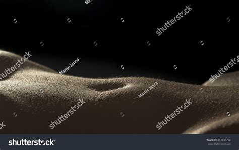 Bodyscape Nude Woman Stomach Lighting Artistic Stock Photo