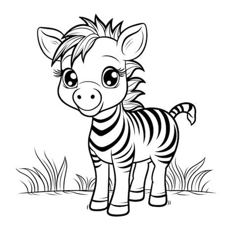 Cute Zèbre En Noir Et Blanc Livre De Coloriage Pour Enfants Girafe