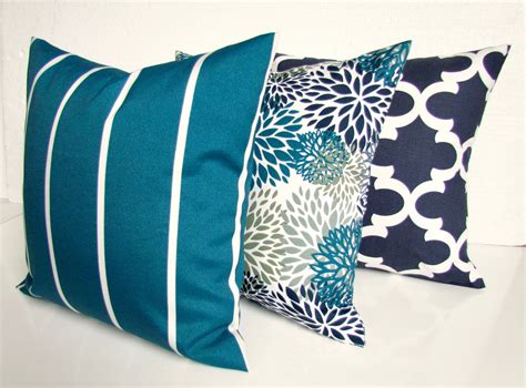 BLUE PILLOWS Teal Outdoor Pillows Teal Pillow Covers Blue | Etsy