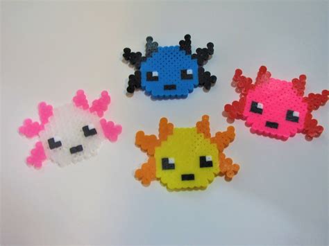 Custom Color Axolotl Faces Axolotl Perler Bead Hama Bead Iron Etsy