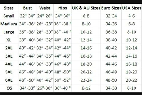 Womens Size Conversion Chart Ygraph