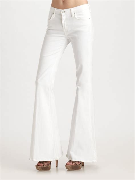 Lyst 7 For All Mankind Bell Bottom Jeans In White