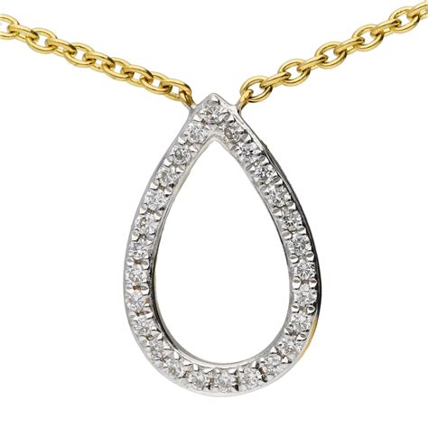 18ct Yellow Gold Diamond Necklace Buy Online Free Insured Uk Delivery