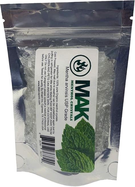 Menthol Crystals 100 Pure Organic Natural Spa Quality In 2oz Resealable Bag