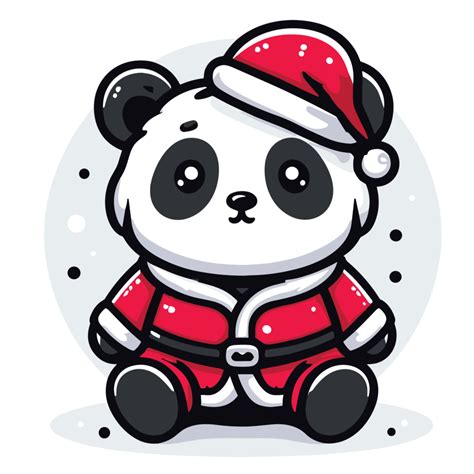 Beautiful Christmas Panda Wearing Santa Hat Ai Generative 33823876 Png